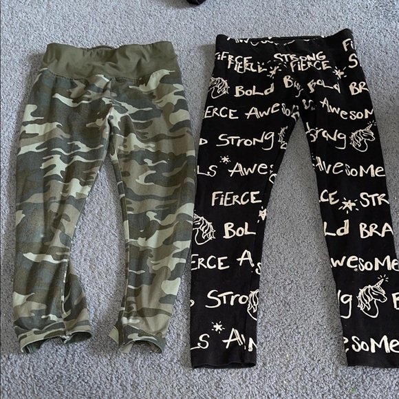 Justice camouflage and Black Leggings with Bold Print - Picture 1 of 7